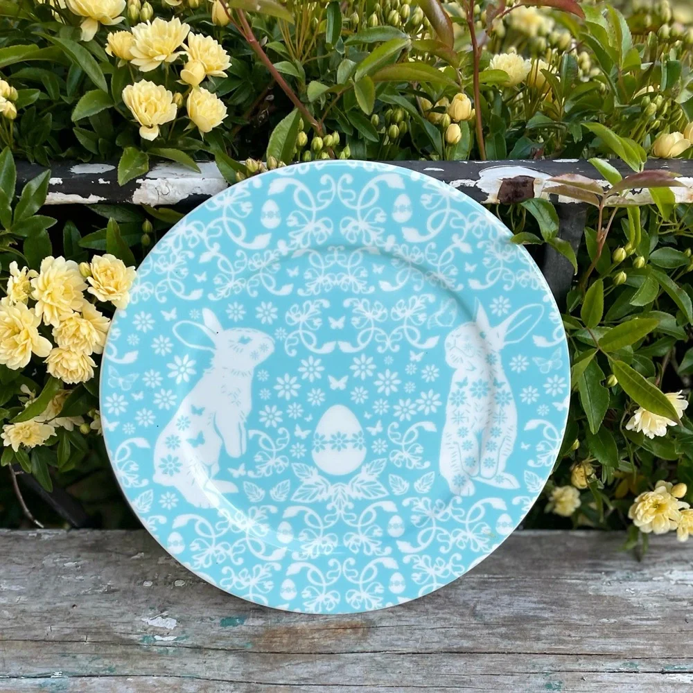 Sur La Table Spring Rabbits Easter Bunny Plate
